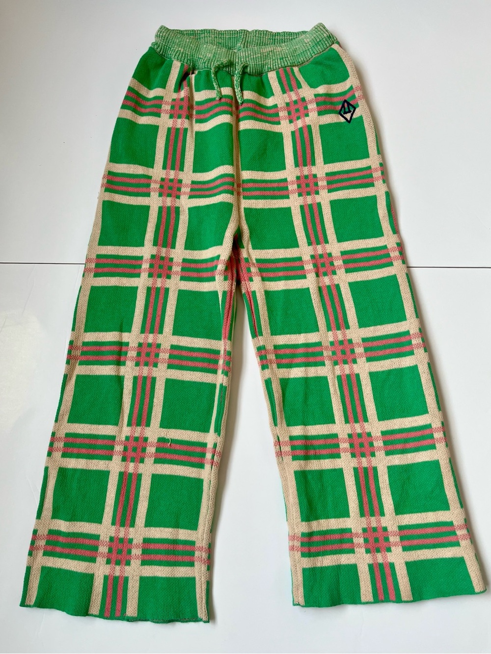 The Animals Observatory Kids Green Plaid Lightweight Pants